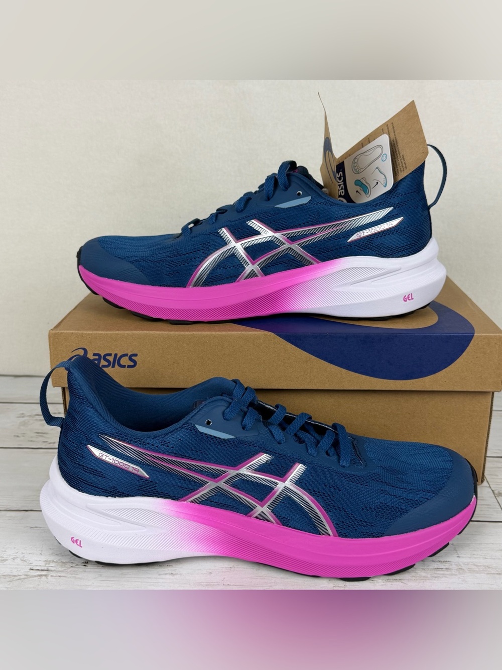 ASICS GT-1000™ 14 (GS) Kids Size 7 Running Shoes Twilight Blue/Pink 1014A382-402